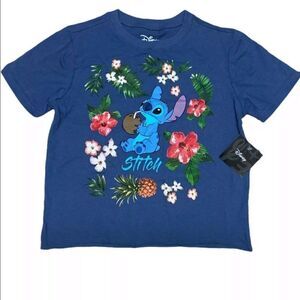 Disney Stitch‎ Hawaiian Crop Top Tropical Vacation